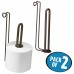mDesign Toilet Paper Holder for Bathroom Storage  Over The Tank - Pack of 2  Bronze - B01M8LGOOF